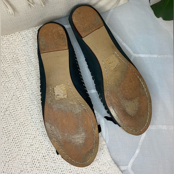 Jeffrey Campbell Black Leather Gold Toe Ballet Flats Size 9 - Picture 7 of 10